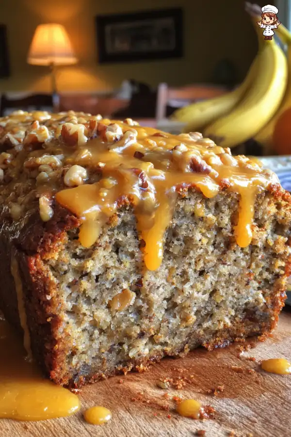 Sticky Banana Date Walnut Loaf with Orange Glaze delights!
