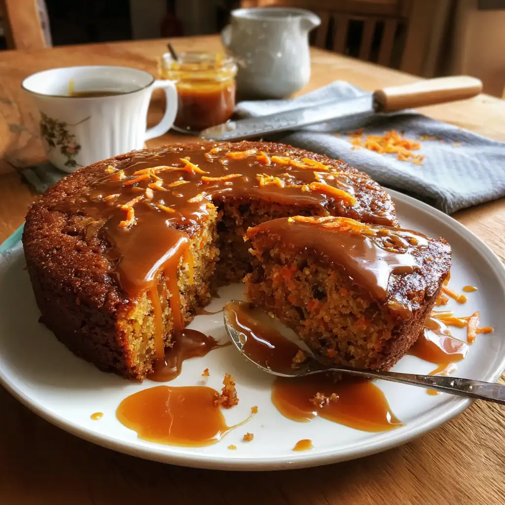 Sticky Carrot Date Cake with Spiced Toffee Sauce delights!