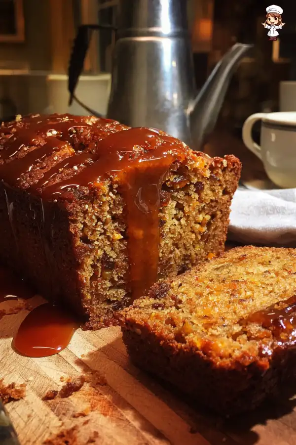 Sticky Carrot Date Loaf with Brown Sugar Ginger Syrup