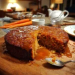 Sticky Carrot Ginger Date Cake with Toffee Glaze