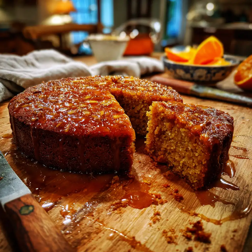 Sticky Carrot and Almond Cake with Clove-Orange Syrup