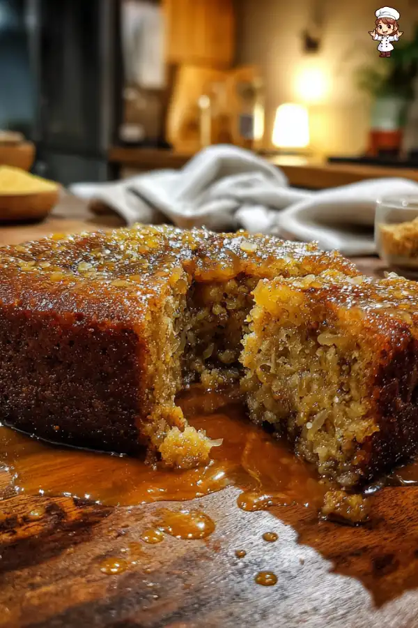 Sticky Coconut Fig Pudding with Ginger Syrup Recipe