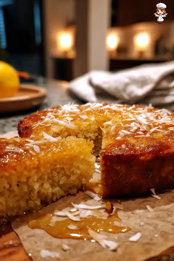 Sticky Coconut Lemon Cake Recipe