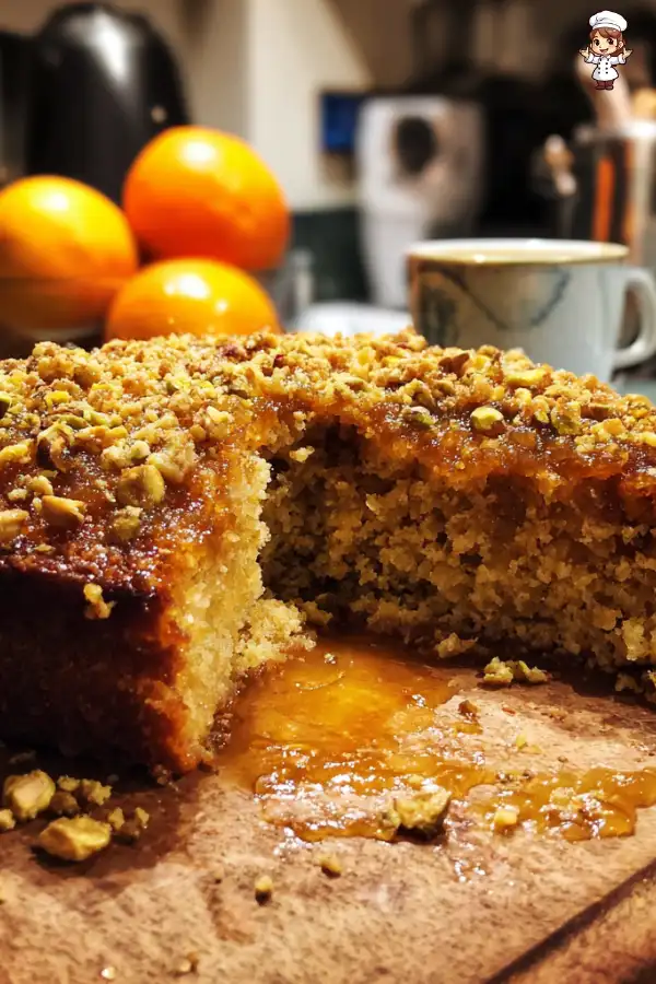 Sticky Date Orange Cake with Pistachio Crumble Recipe