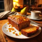 Sticky Pear and Date Loaf with Warm Ginger Syrup