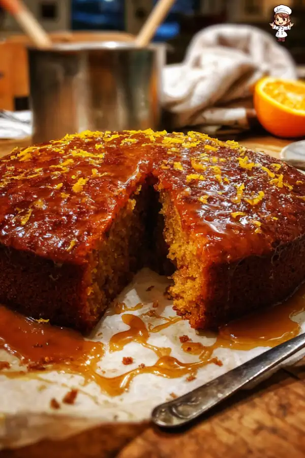 Sticky Toffee Date Cake with Orange Glaze delights all!