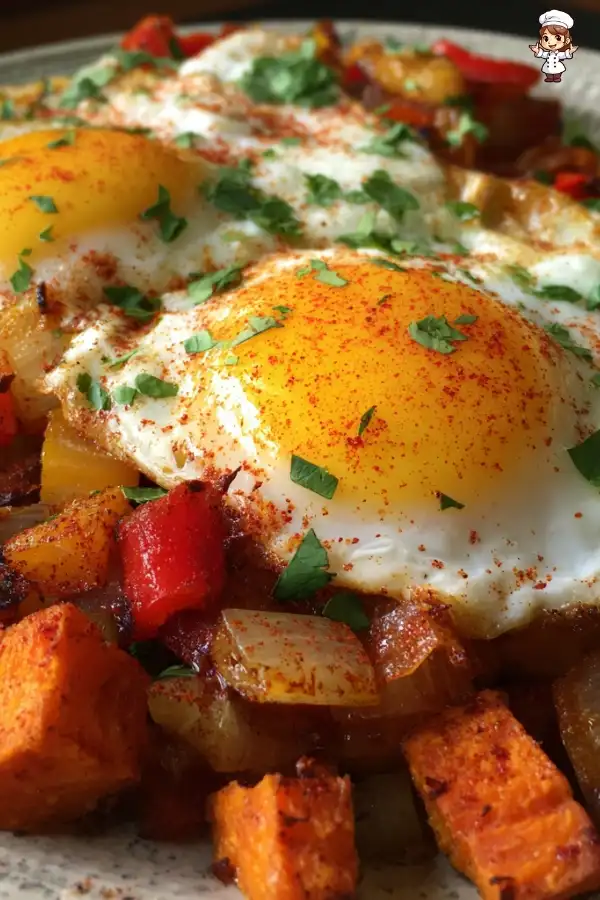 Sweet potato hash and eggs