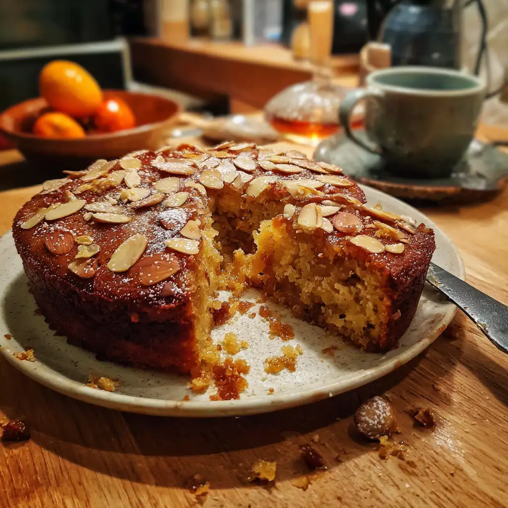 Tangerine Almond Date Cake with Cardamom Syrup delights!