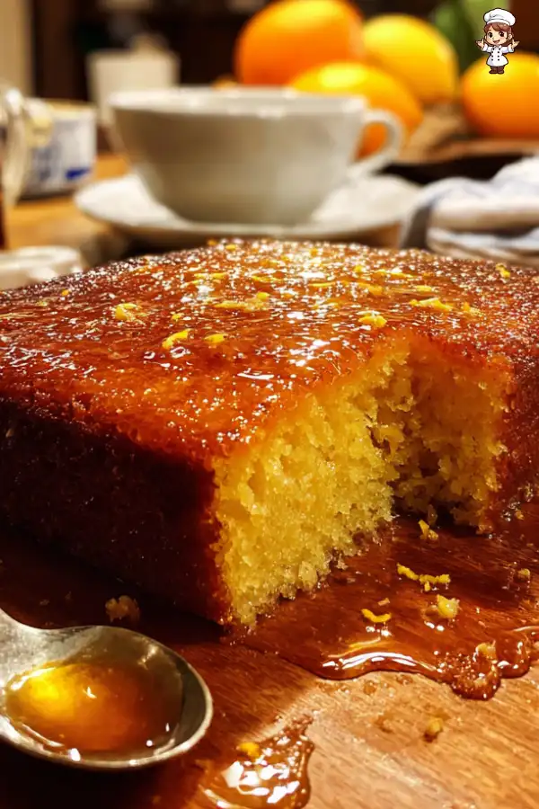 Turkish Revani Cake with Citrus Syrup