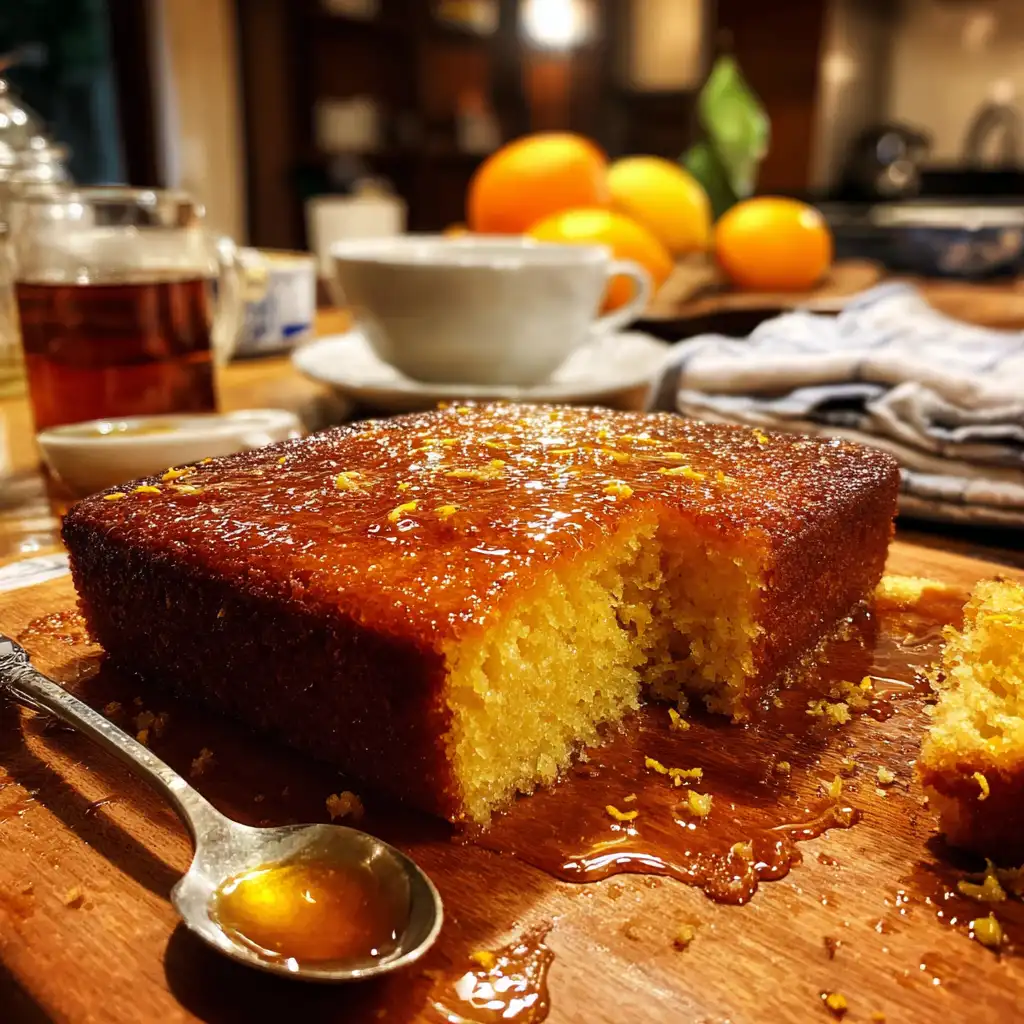 Turkish Revani Cake with Citrus Syrup