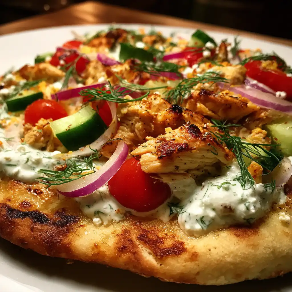 Tzatziki chicken naan pizza recipe that everyone loves!