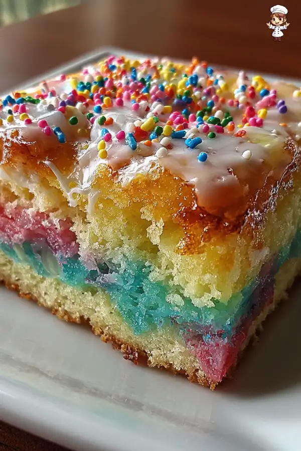 Unicorn poke cake recipe