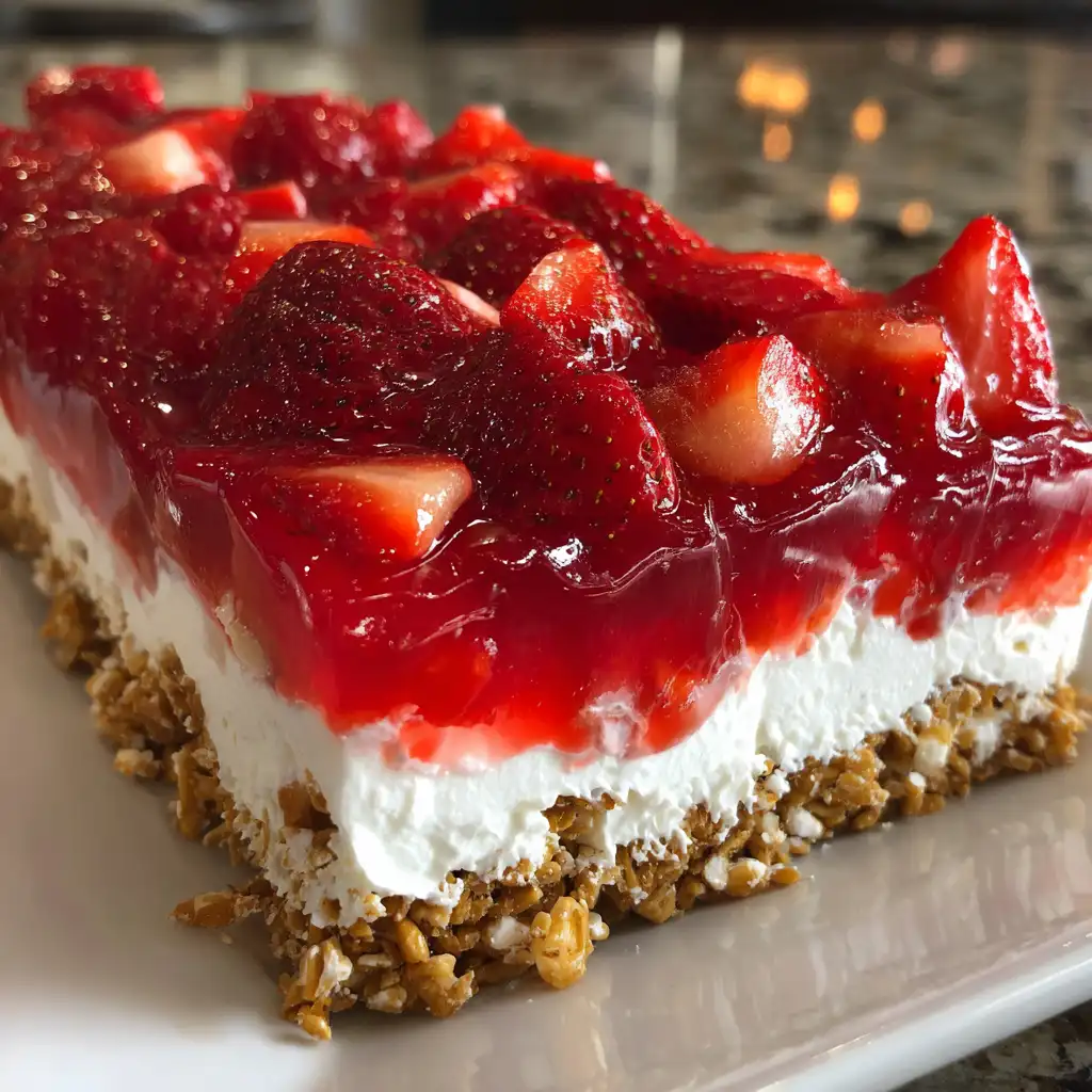 Walking strawberry pretzel salad recipe that wows everyone!