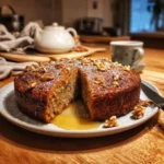 Warm Banana Date Walnut Cake with Orange Syrup delights!