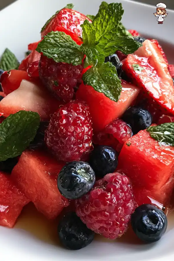 Watermelon berry fruit salad