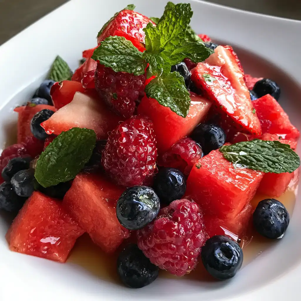 Watermelon berry fruit salad
