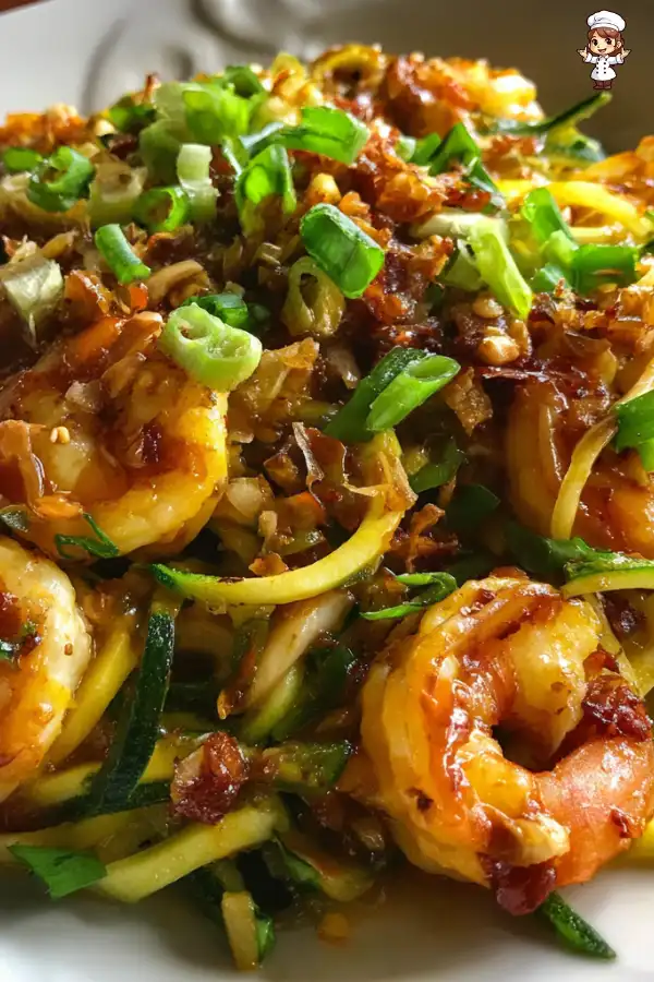 Zucchini noodle pad thai shrimp is a must-try dish!