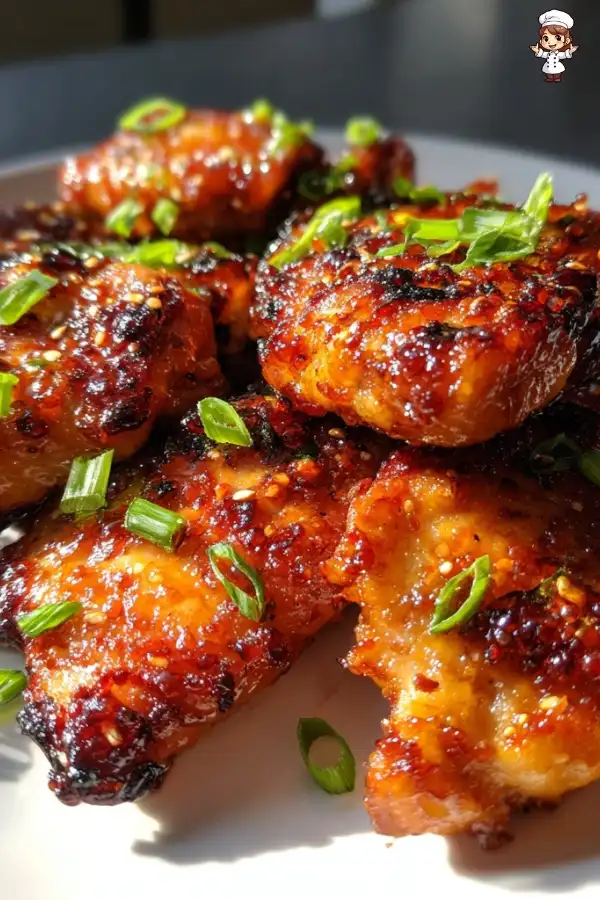 Air fryer Korean soy garlic chicken thighs