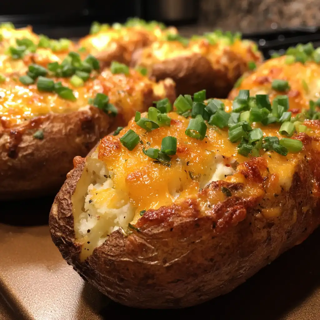 Air fryer twice-baked potatoes