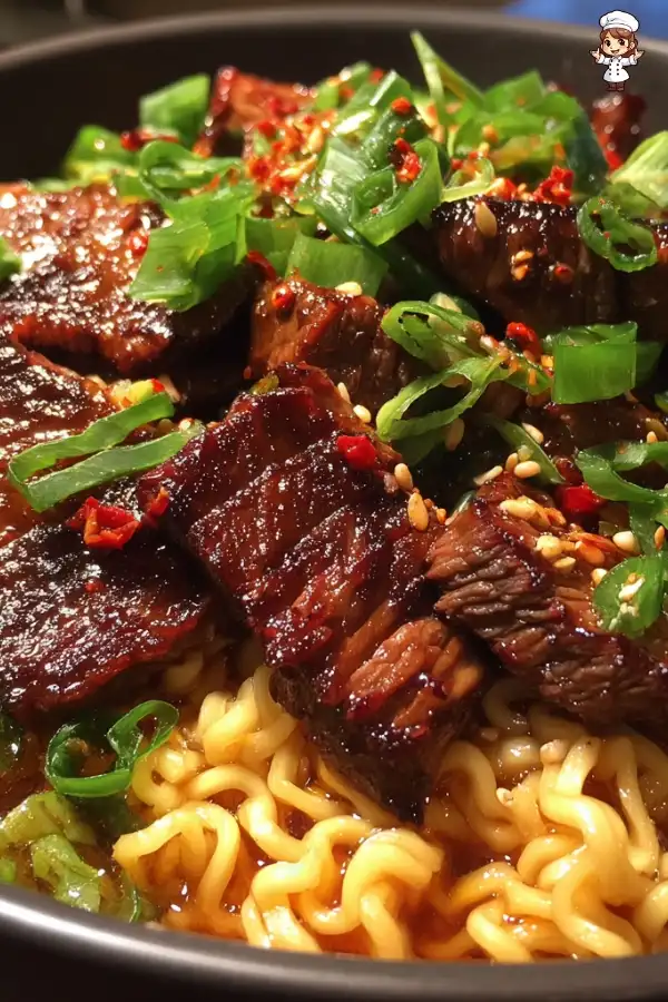 Asian caramelized beef ramen