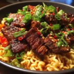 Asian caramelized beef ramen