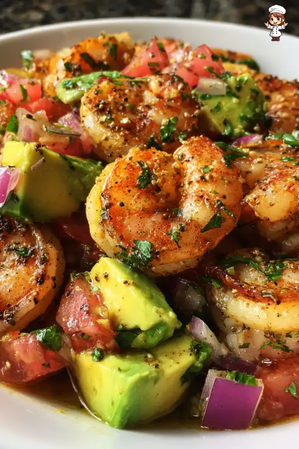 Avocado salsa shrimp salad is a must-try delight!