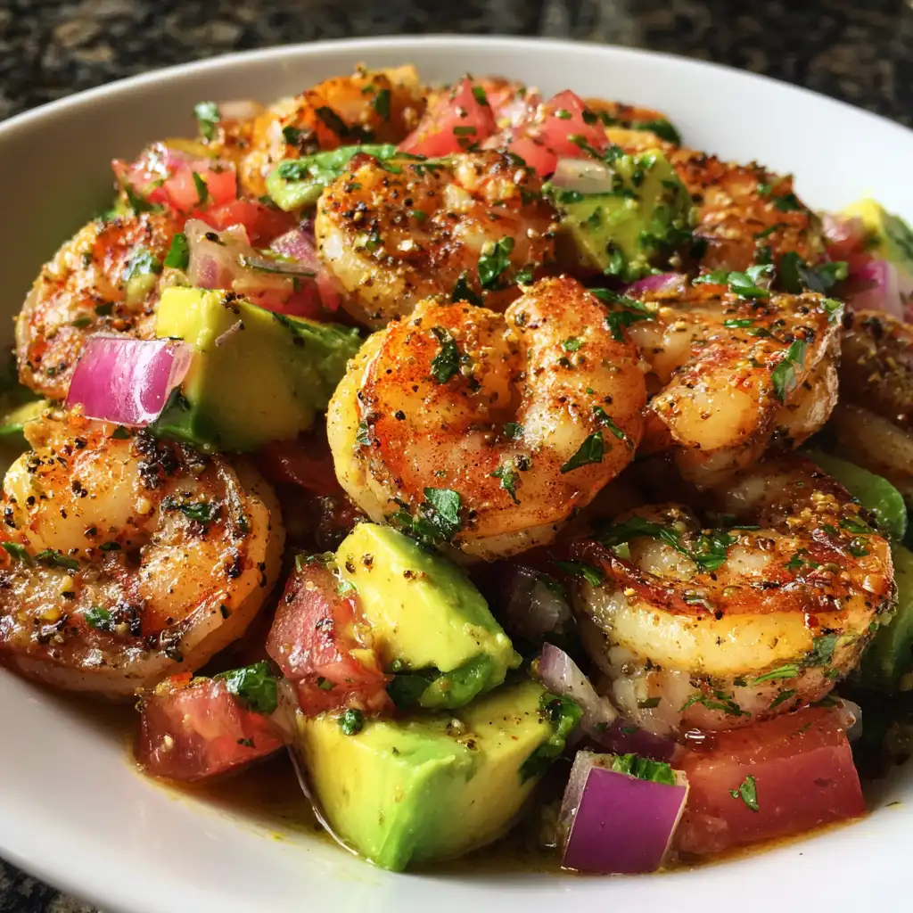 Avocado salsa shrimp salad is a must-try delight!