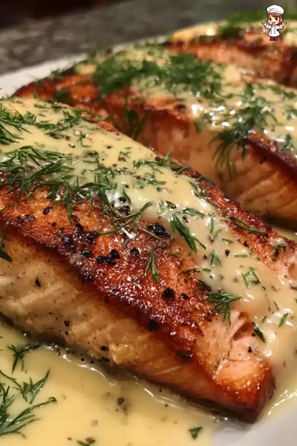 Baked salmon with lemon butter sauce