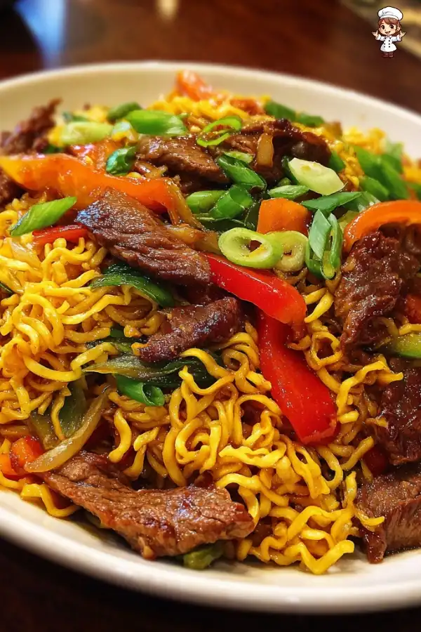 Beef pan-fried noodles