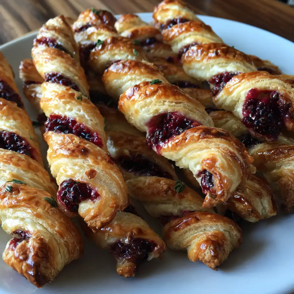 Blackberry Goat Cheese Puff Pastry Twists