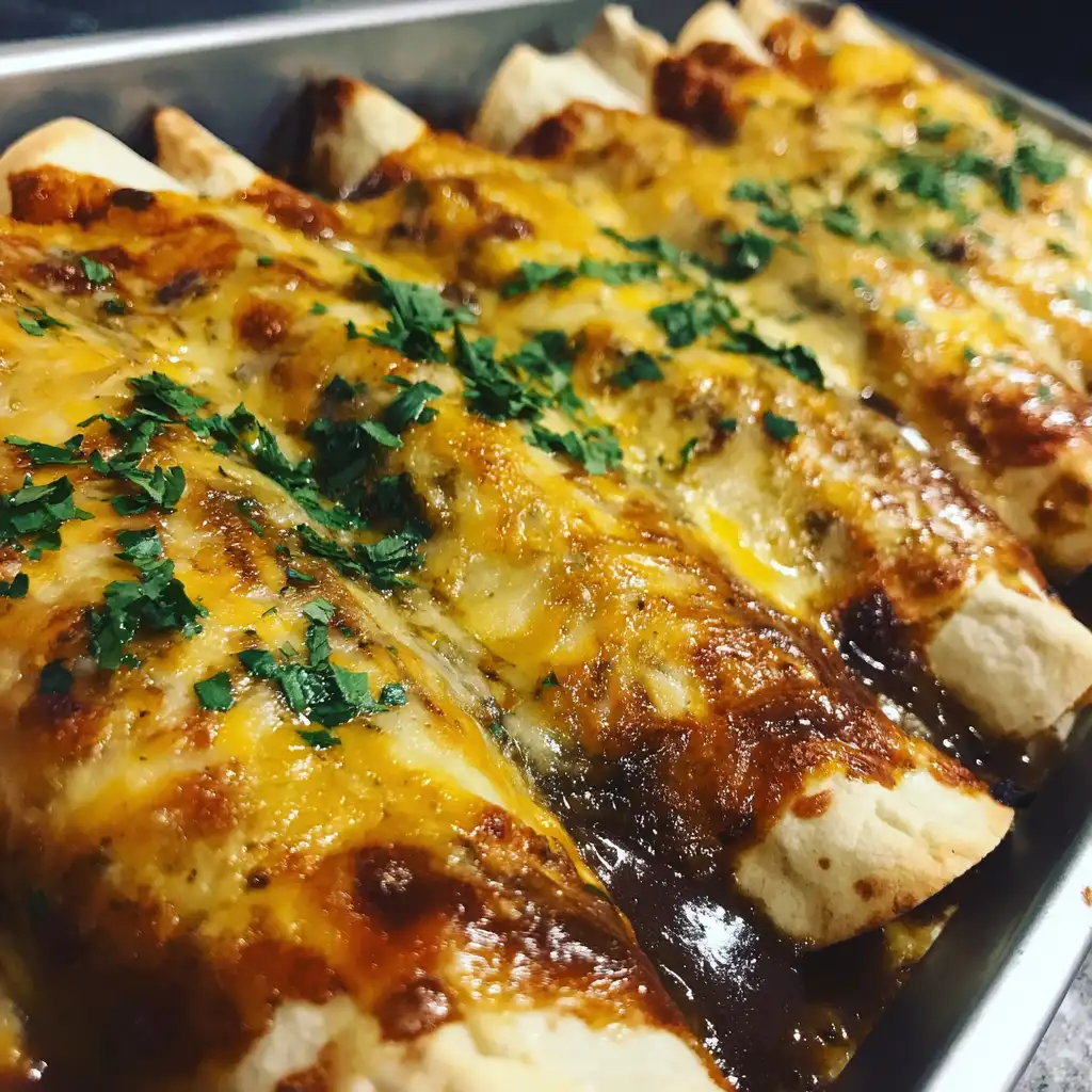 Breakfast enchiladas with poblano sauce