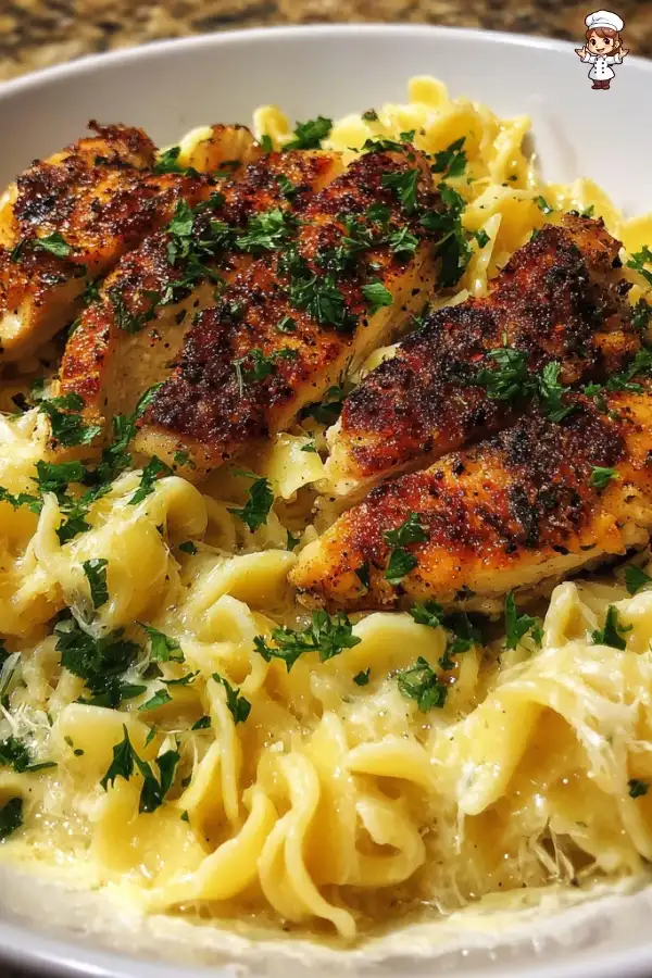 Chicken and buttered noodles