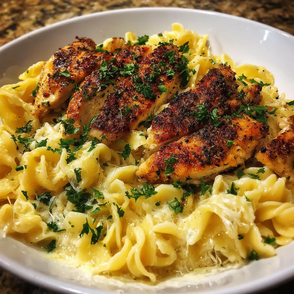 Chicken and buttered noodles