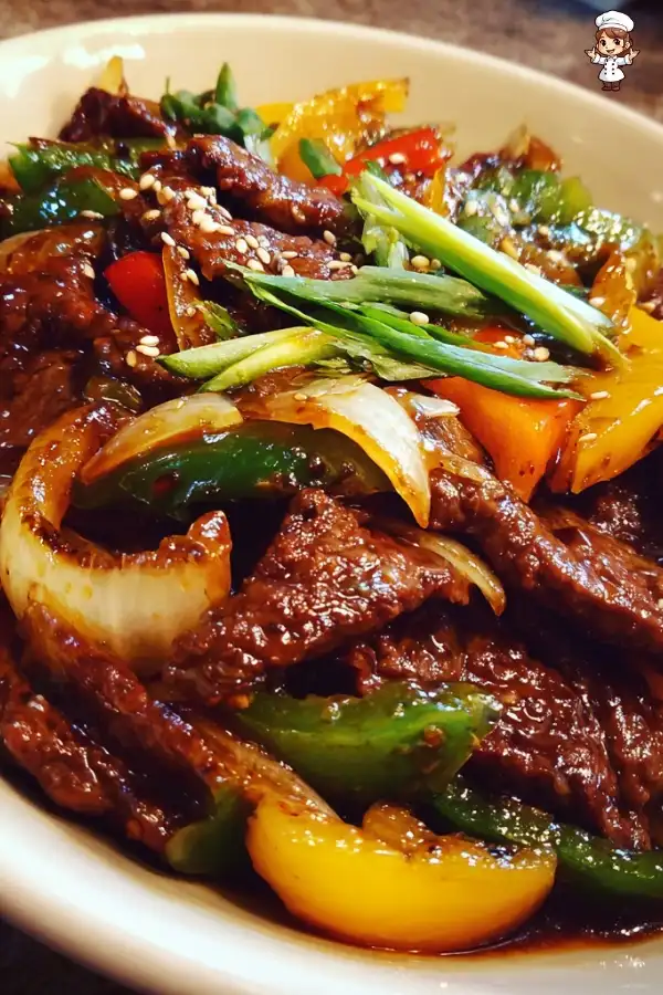 Chinese beef and onion stir fry