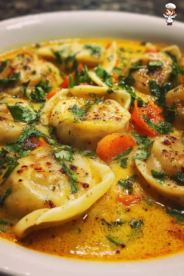 Coconut curry soup with dumplings