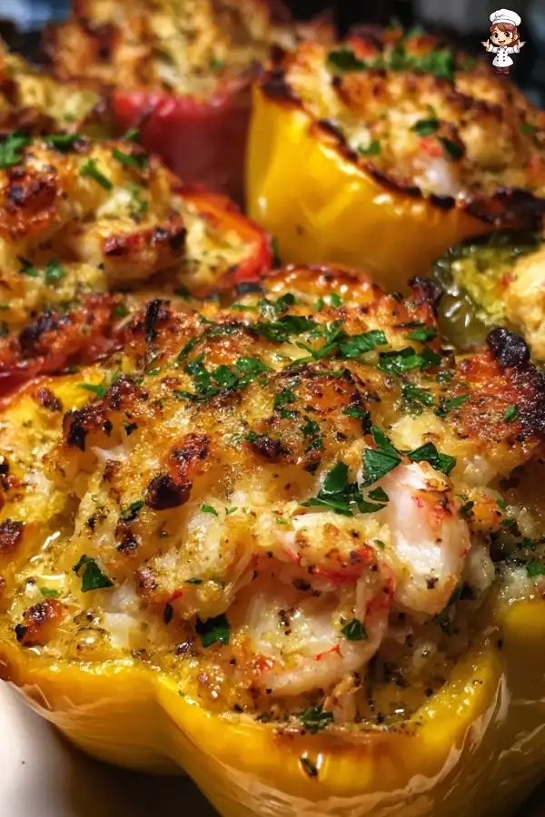 Crab and shrimp stuffed peppers