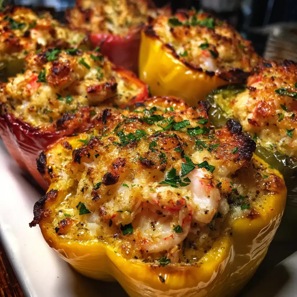 Crab and shrimp stuffed peppers