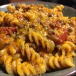 Creamy Rotel pasta with ground beef recipe