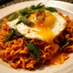 Creamy buldak ramen with egg