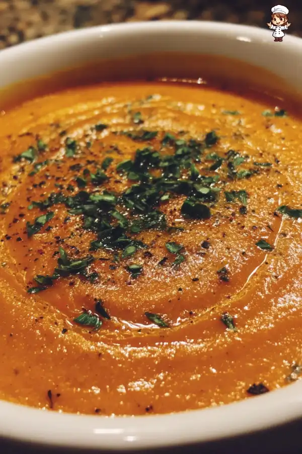 Creamy carrot lentil soup