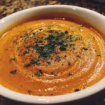 Creamy carrot lentil soup