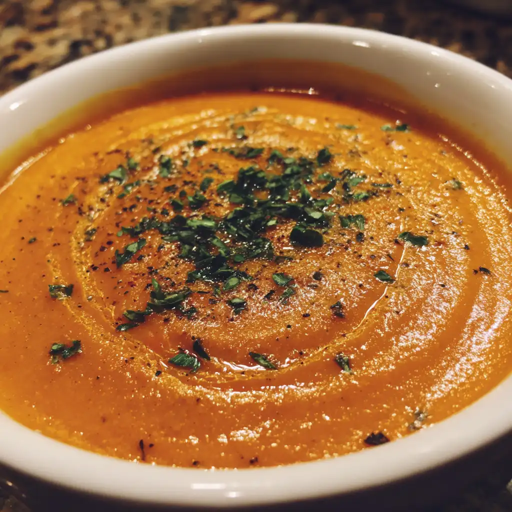 Creamy carrot lentil soup