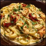 Creamy chicken pasta with sun-dried tomatoes