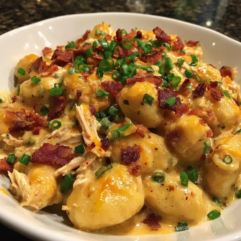 Creamy crack chicken gnocchi