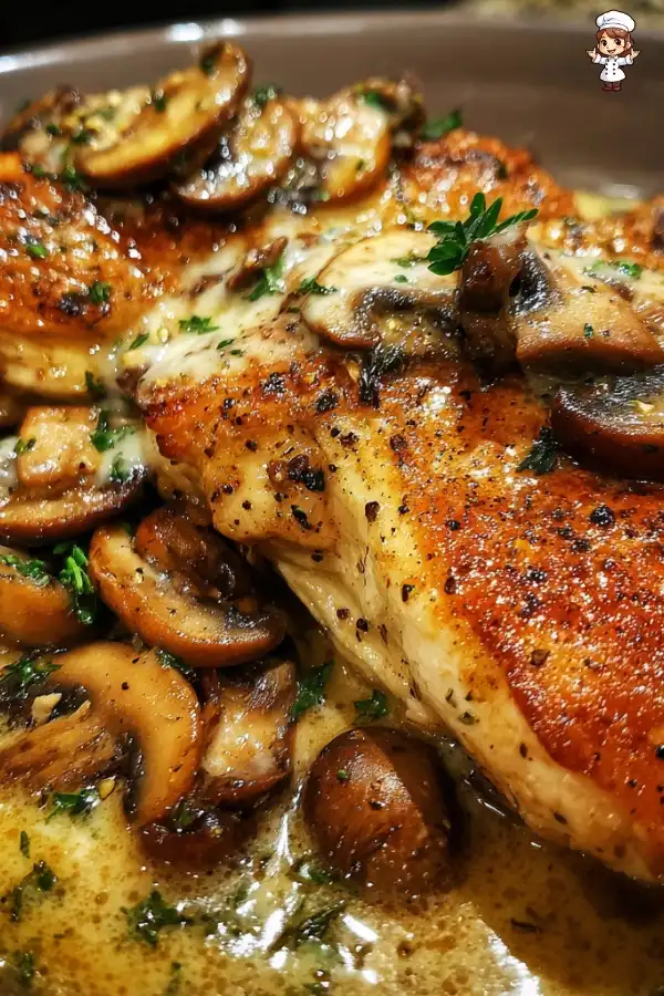 Creamy garlic parmesan mushroom chicken