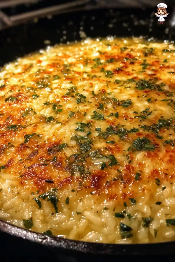 Creamy lemon herb baked risotto