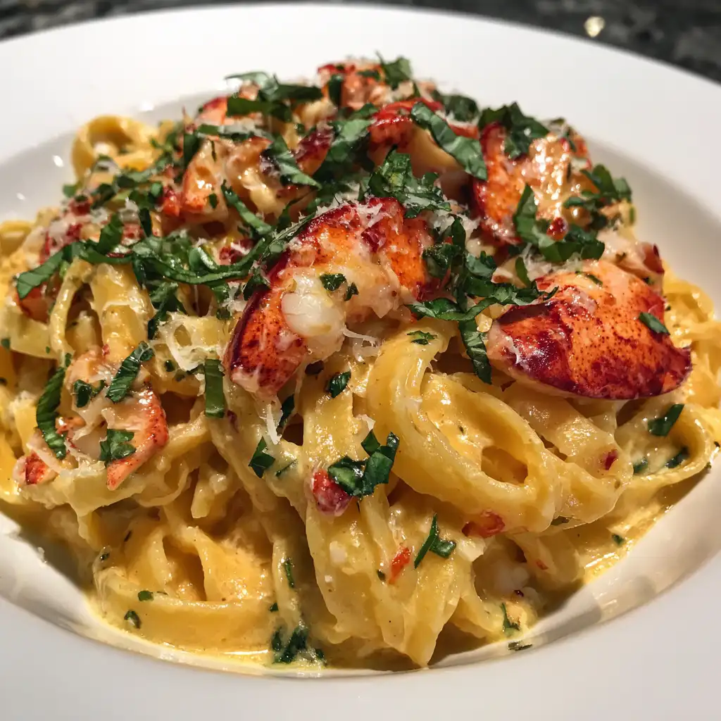Creamy spicy lobster pasta recipe