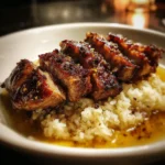 Crispy cumin lamb with brothy rice