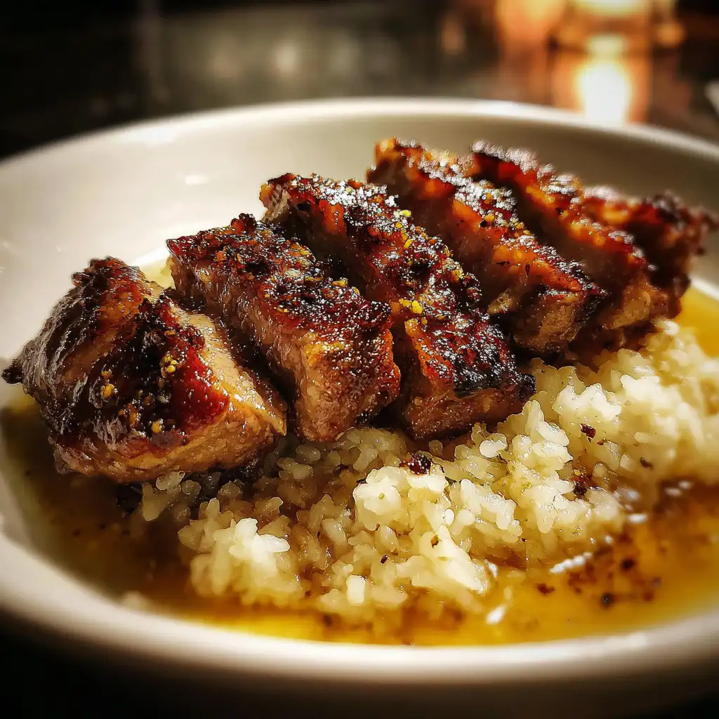 Crispy cumin lamb with brothy rice