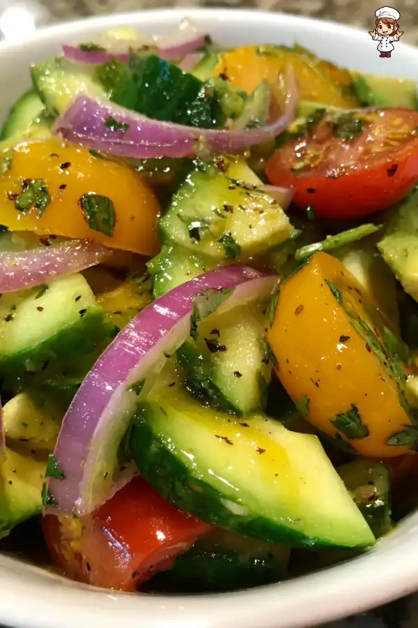 Easy avocado cucumber salad